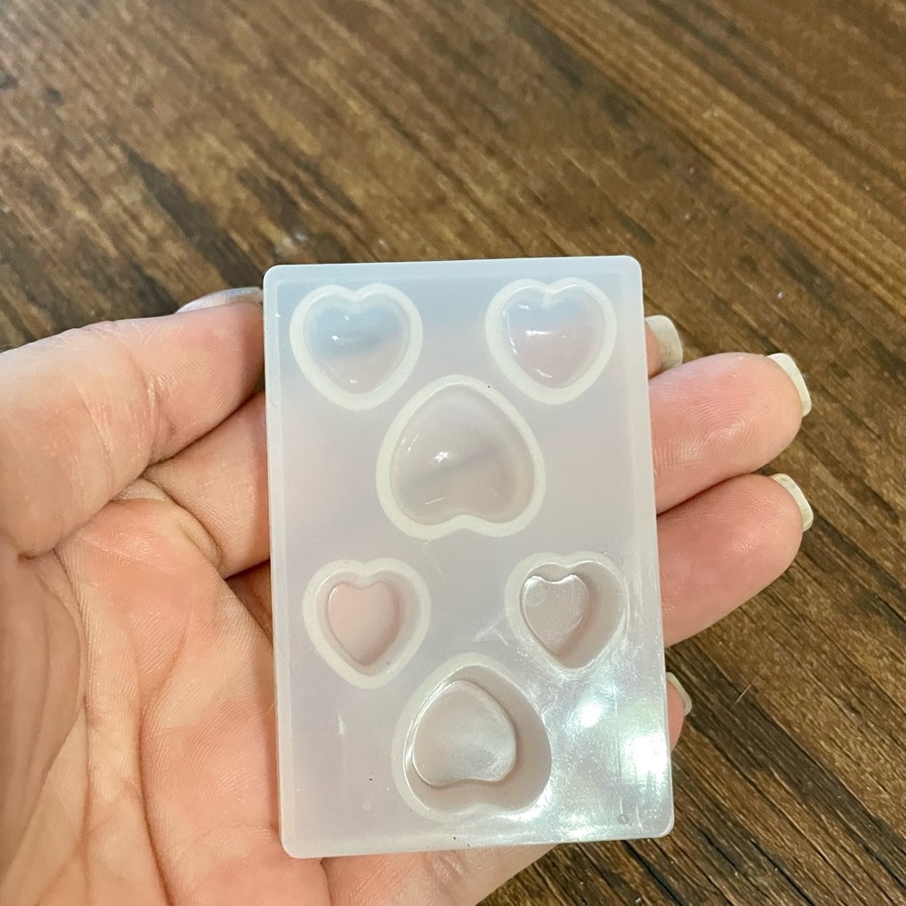 Silicone Epoxy Resin Heart Molds X3